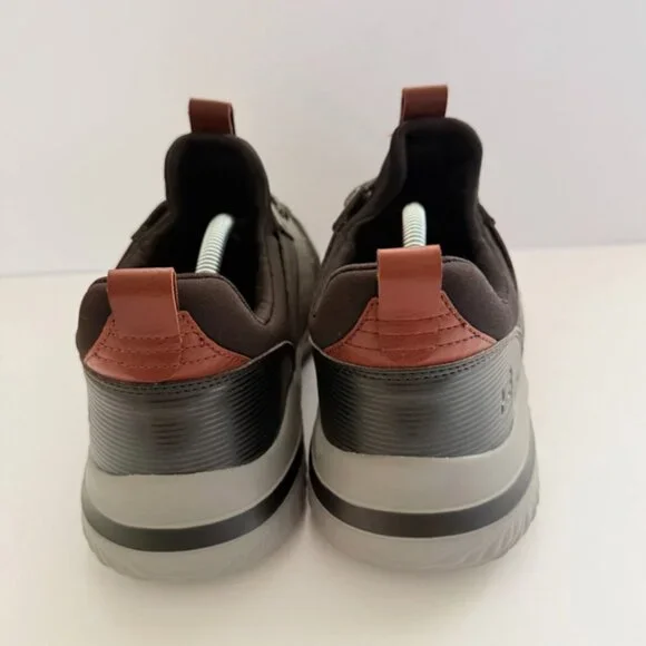 SKECHERS Men's Sneakers 10 Black/Gray Wide Fit Air Cooled Memory Foam Gogamat - Picture 4 of 8